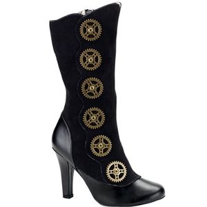 Demonia TESLA-108 Black Heeled Boots